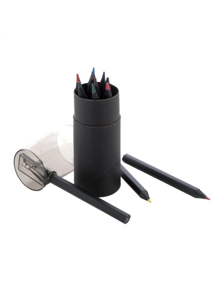 Sada 12 pastelek z černého dřeva