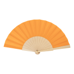 Vějíř s dřevěnými žebry Solana oranžová