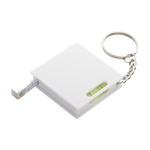 Přívěšek na klíče s metrem a vodováhou Level bílá