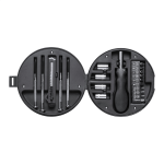 Sada nářadí v obalu ve tvaru kola od auta Fangio černá