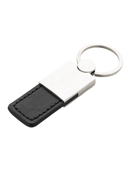 Přívěšek na klíče z PU kůže Rokke stříbrná