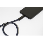 Kabel s náramkem na mobil 60W RPET CuffCharge modrá tmavá