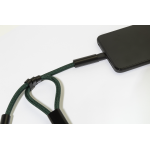 Kabel s náramkem na mobil 60W RPET CuffCharge zelená tmavá