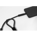 Kabel s náramkem na mobil 60W RPET CuffCharge černá