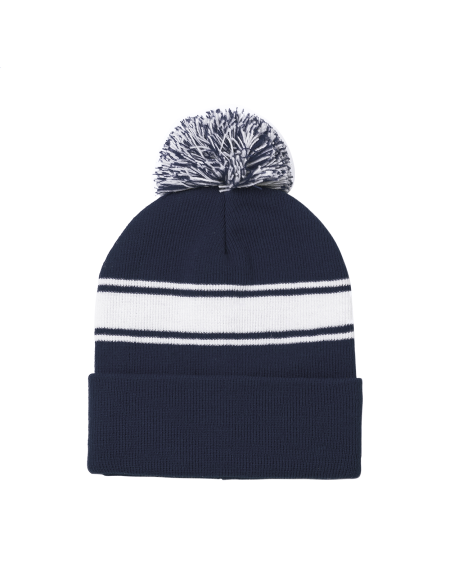 Čepice zimní s bambulí Frosty modrá tmavá